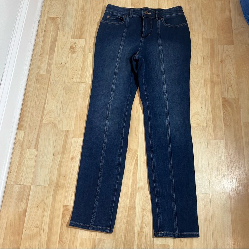 Duluth Trading Co Jean-Netics High Rise Slim Leg Stretch Womens 4 Short